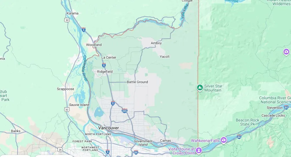NW Vancouver Clark County, Washington - Felida service area